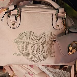 Juicy Couture Pink Satchel with Quilted Design and Gold Accents